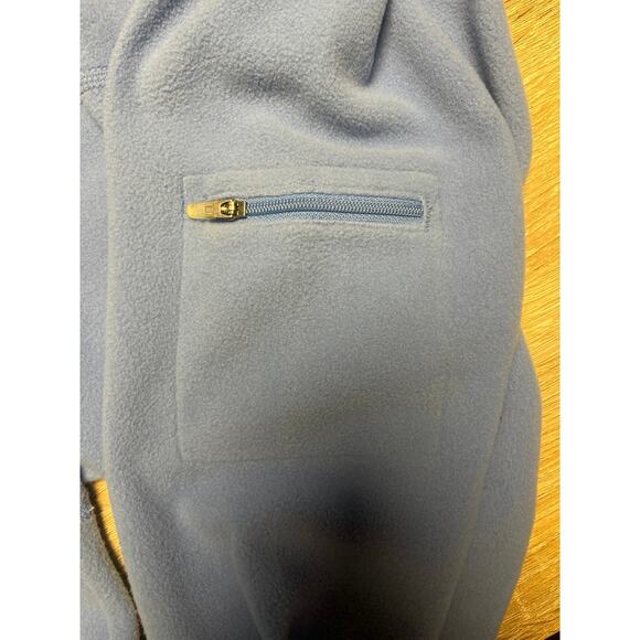 LL Bean Sweater Womens Blue 1/4 Zip 100% Polyester Fleece Mock Neck M - Picture 3 of 5